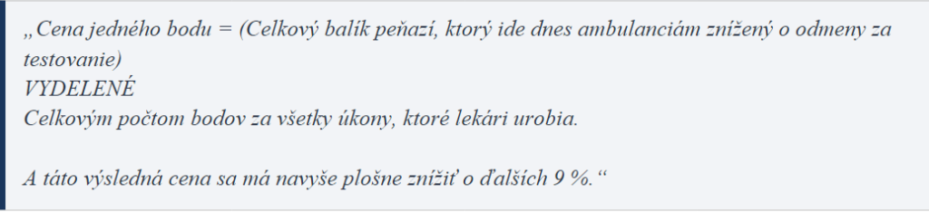 Návrh zdravotných poisťovní na výpočet bodu v novom zozname výkonov